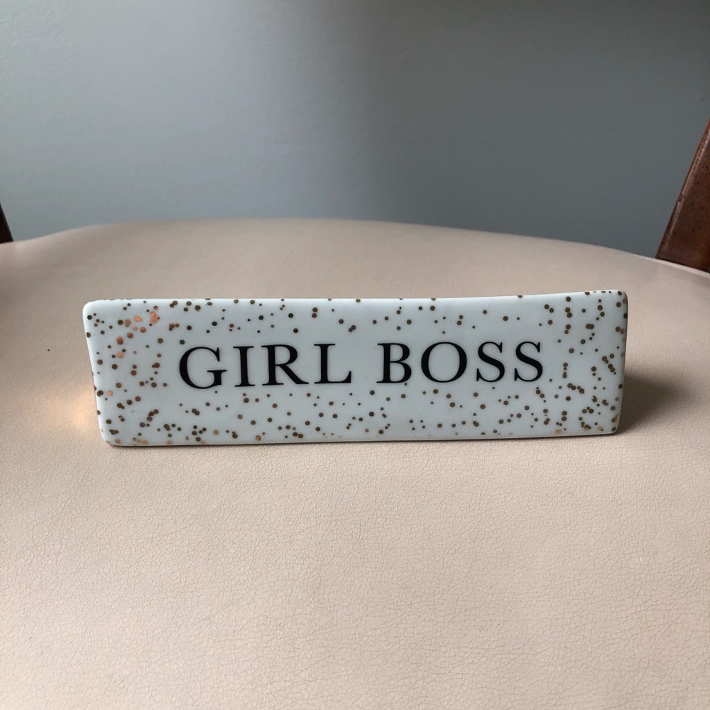 Girl Boss stone desk plaque